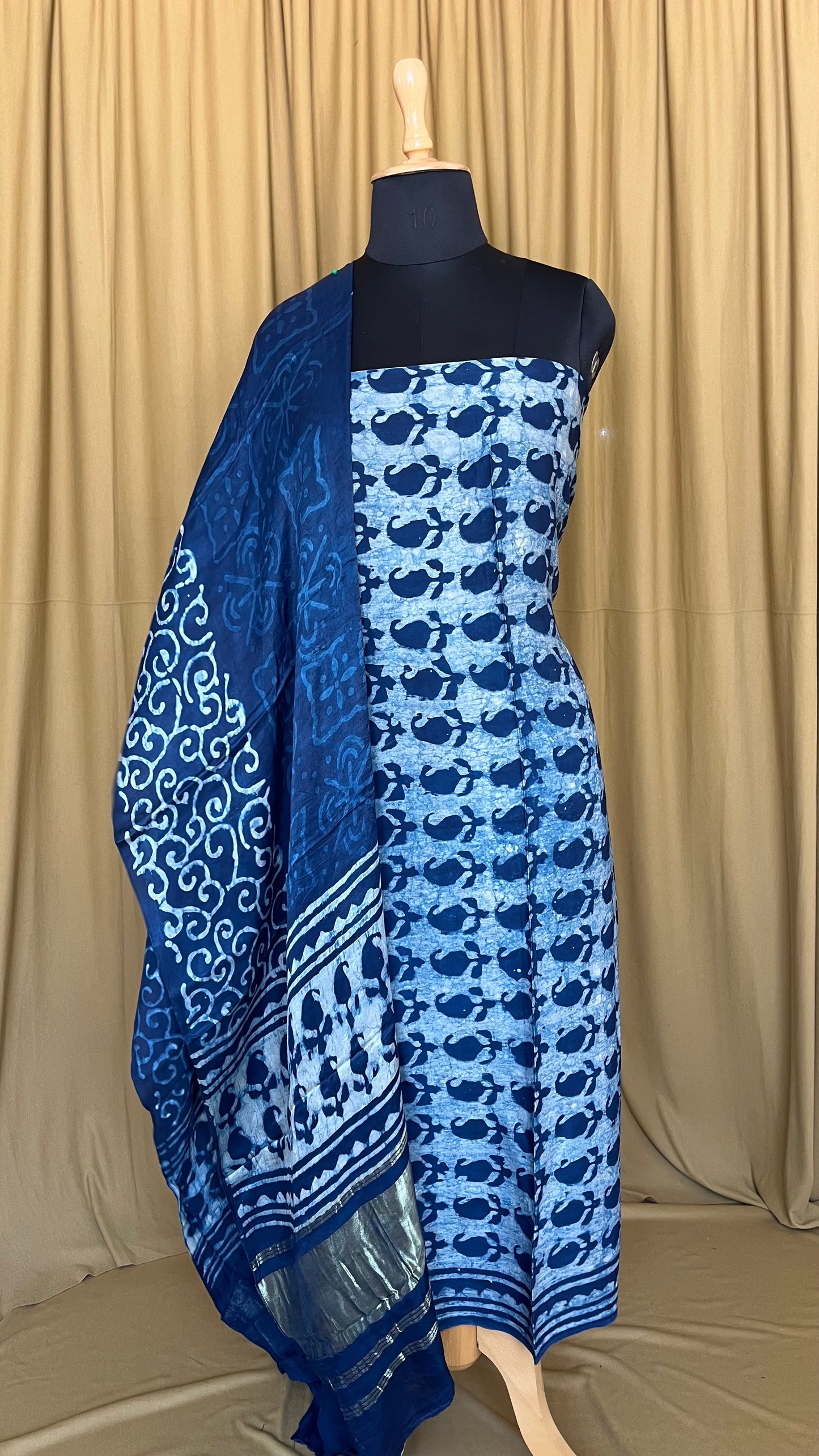 ST-371 UNSTITCHED MODAL SILK SUIT