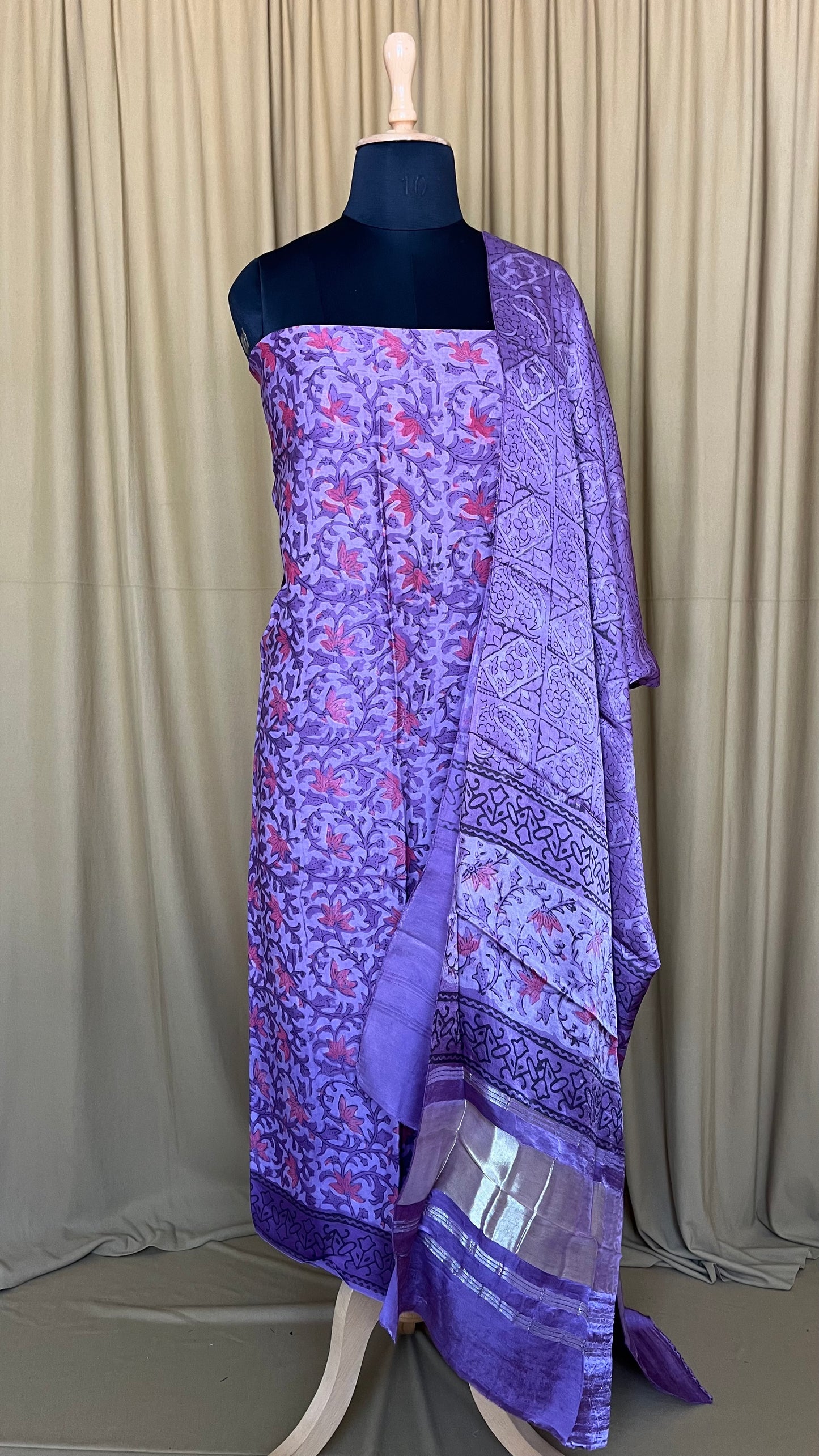 ST-371 UNSTITCHED MODAL SILK SUIT