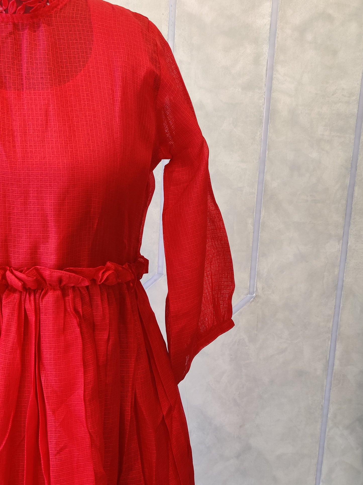ST-299 RED COTTA CHRITSMAS DRESS