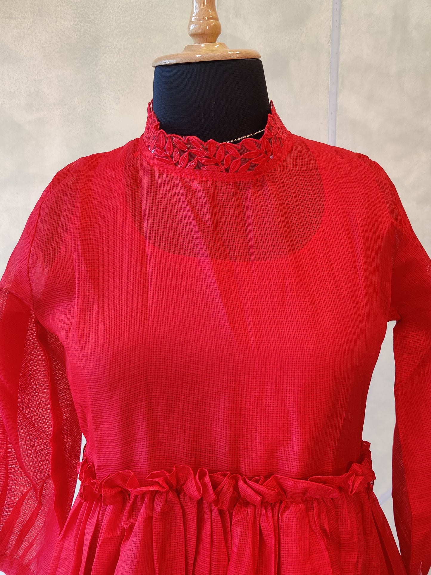 ST-299 RED COTTA CHRITSMAS DRESS