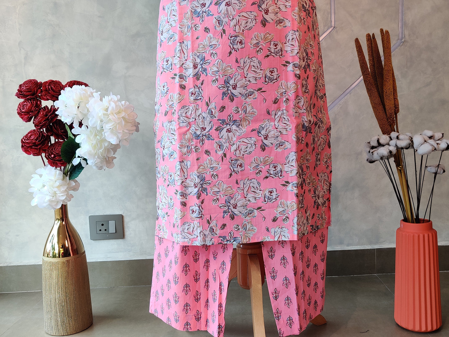 ST-444 PINK MIRROR WORK CO-ORDS RDMD
