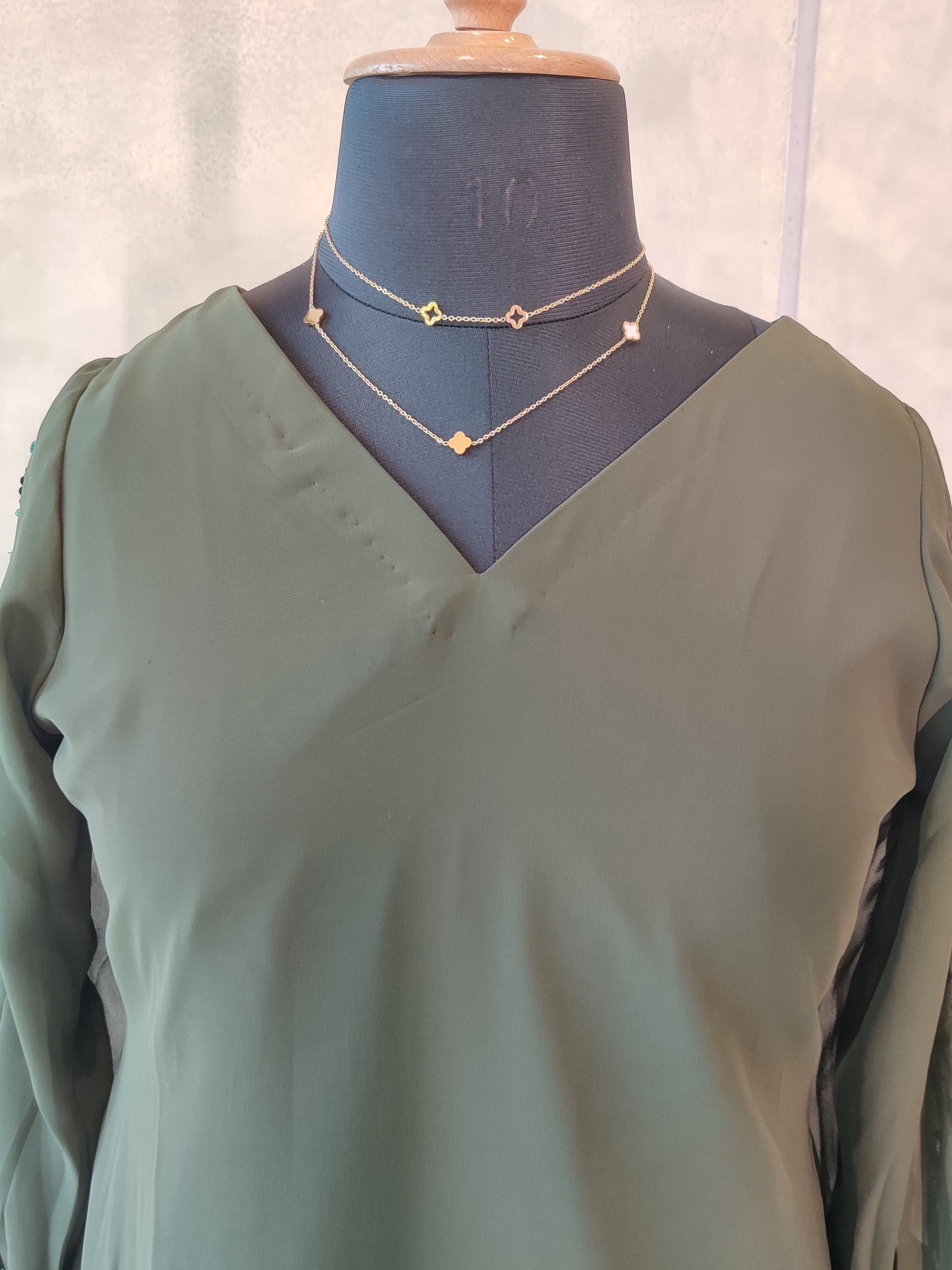 OLIVE GREEN ALLOVER EMBO- ST158