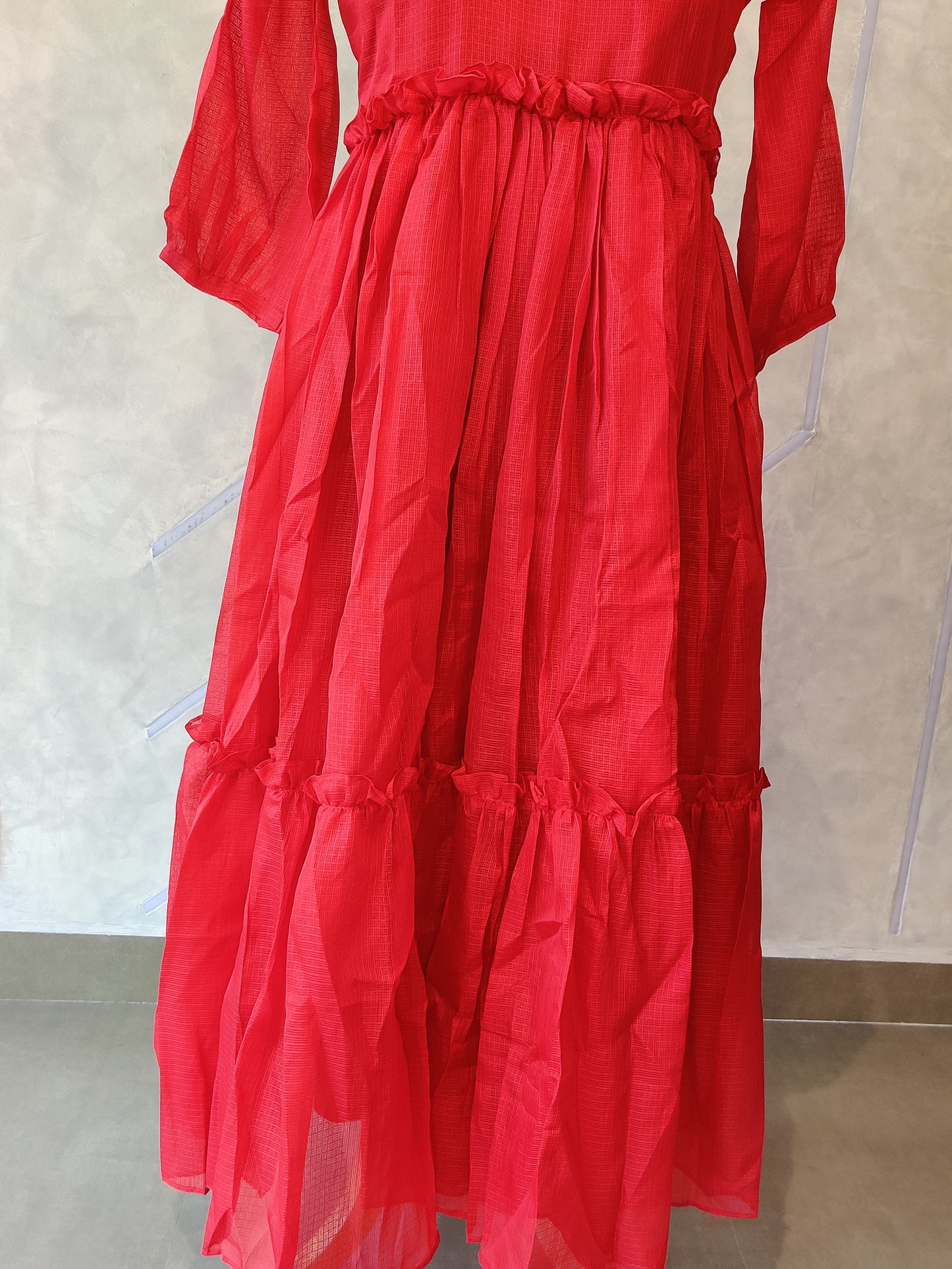 ST-299 RED COTTA CHRITSMAS DRESS