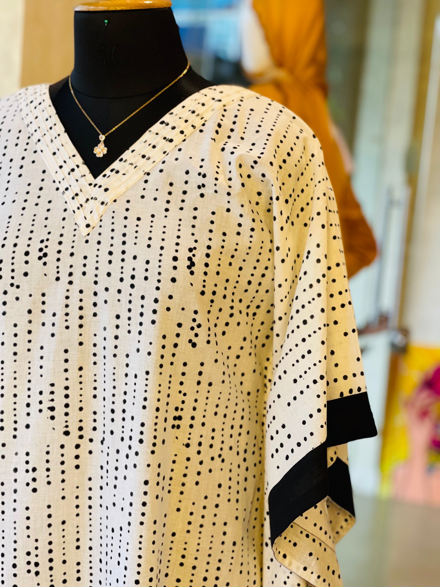 Black and white kaftan cotton