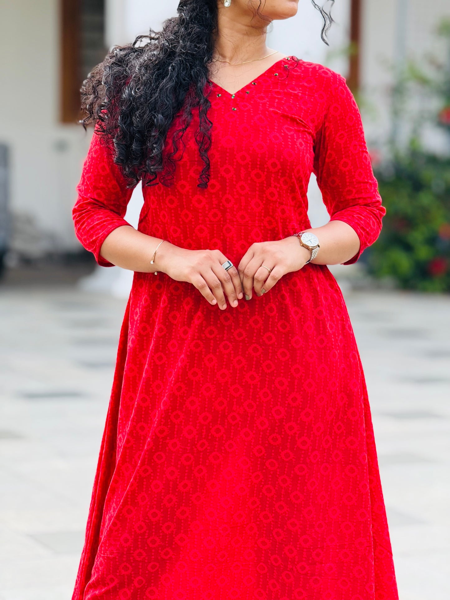 ST489ALINE RED X MAS TOP ONLY