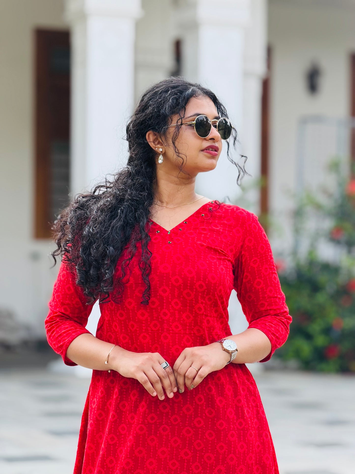 ST489ALINE RED X MAS TOP ONLY