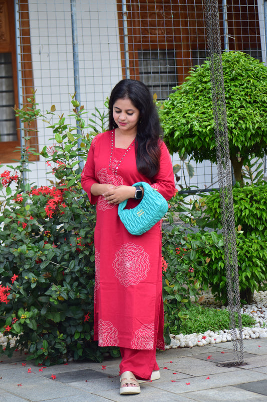 The Crimson Comfort Kurta Set-ST 467