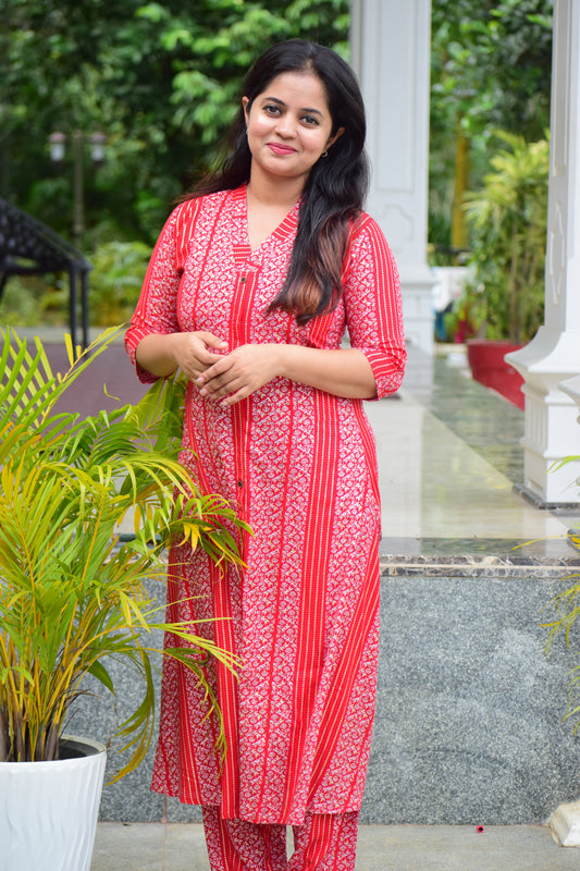 two piece scarlet red co-ord set