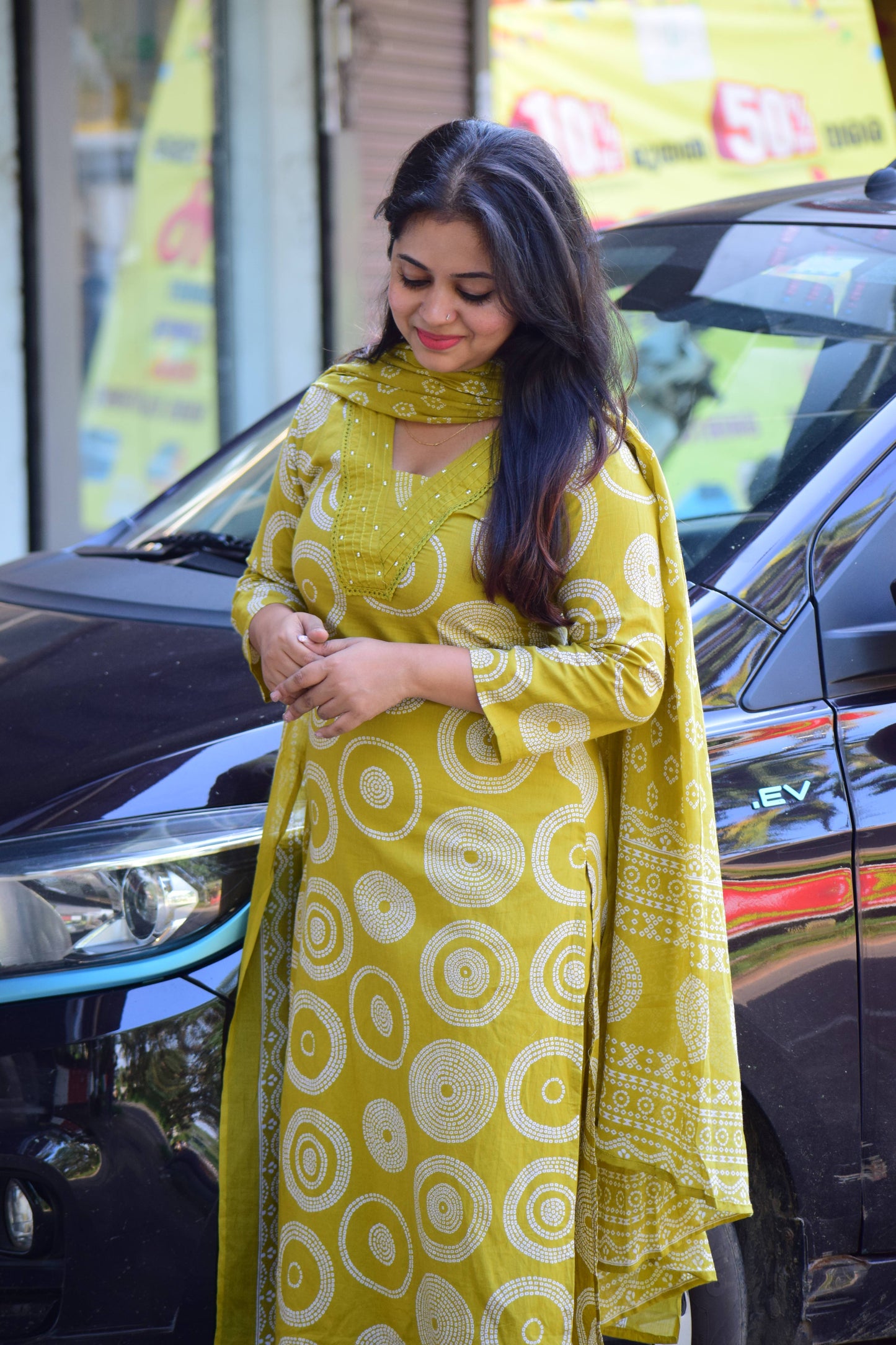 Earthy Elegance: Mustard Green Salwar Set ✨