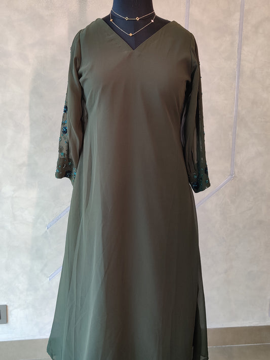 OLIVE GREEN ALLOVER EMBO- ST158