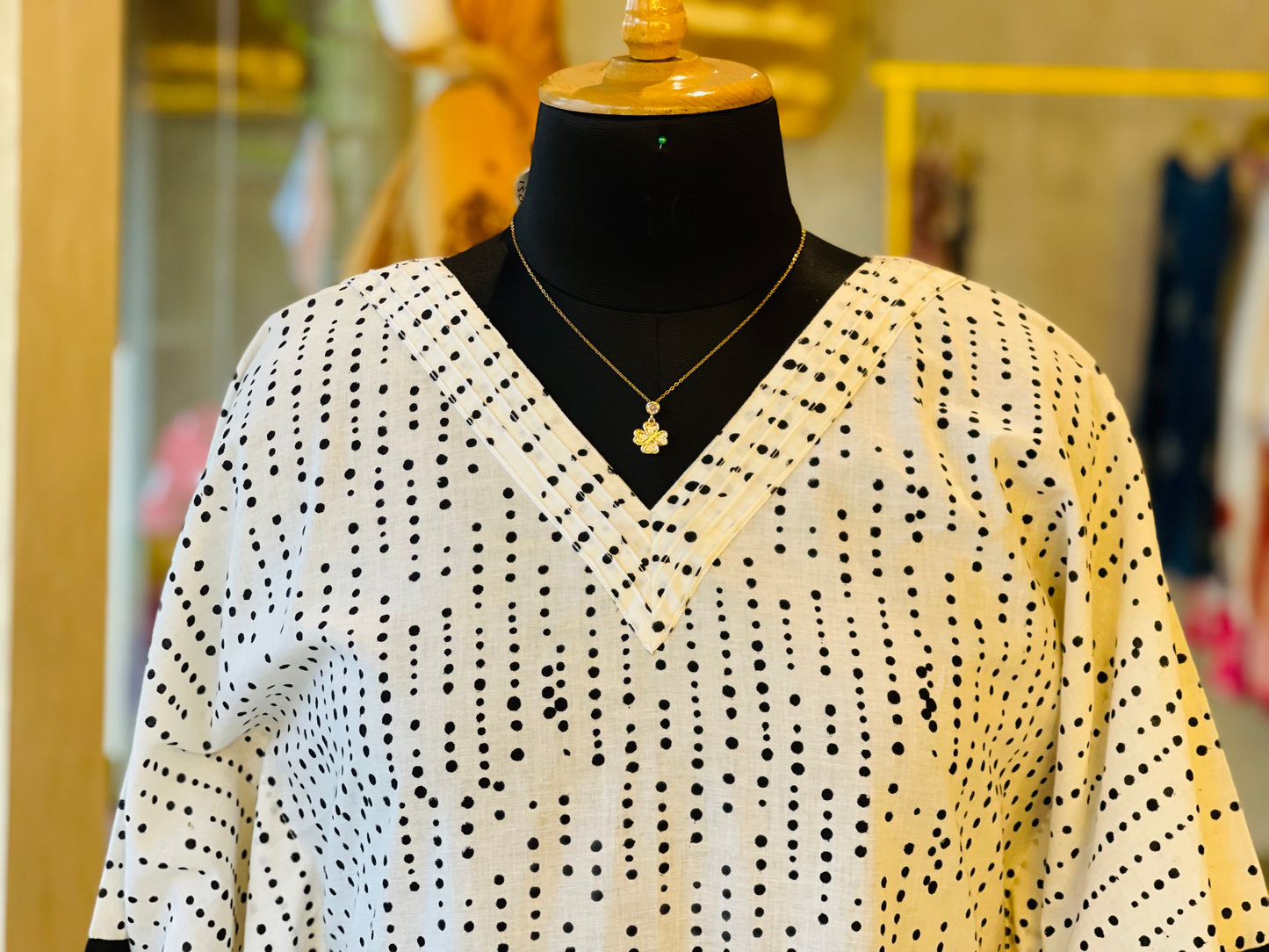 Black and white kaftan cotton