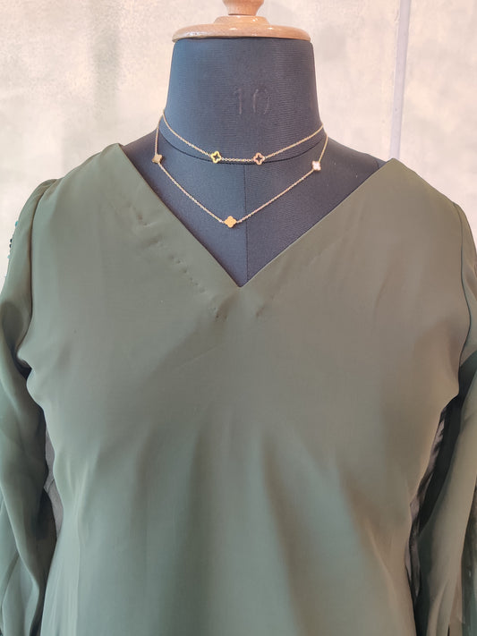OLIVE GREEN ALLOVER EMBO- ST158