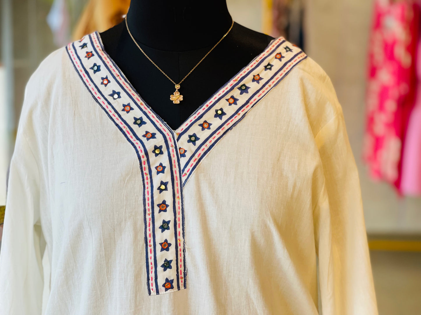 White short Kurti set