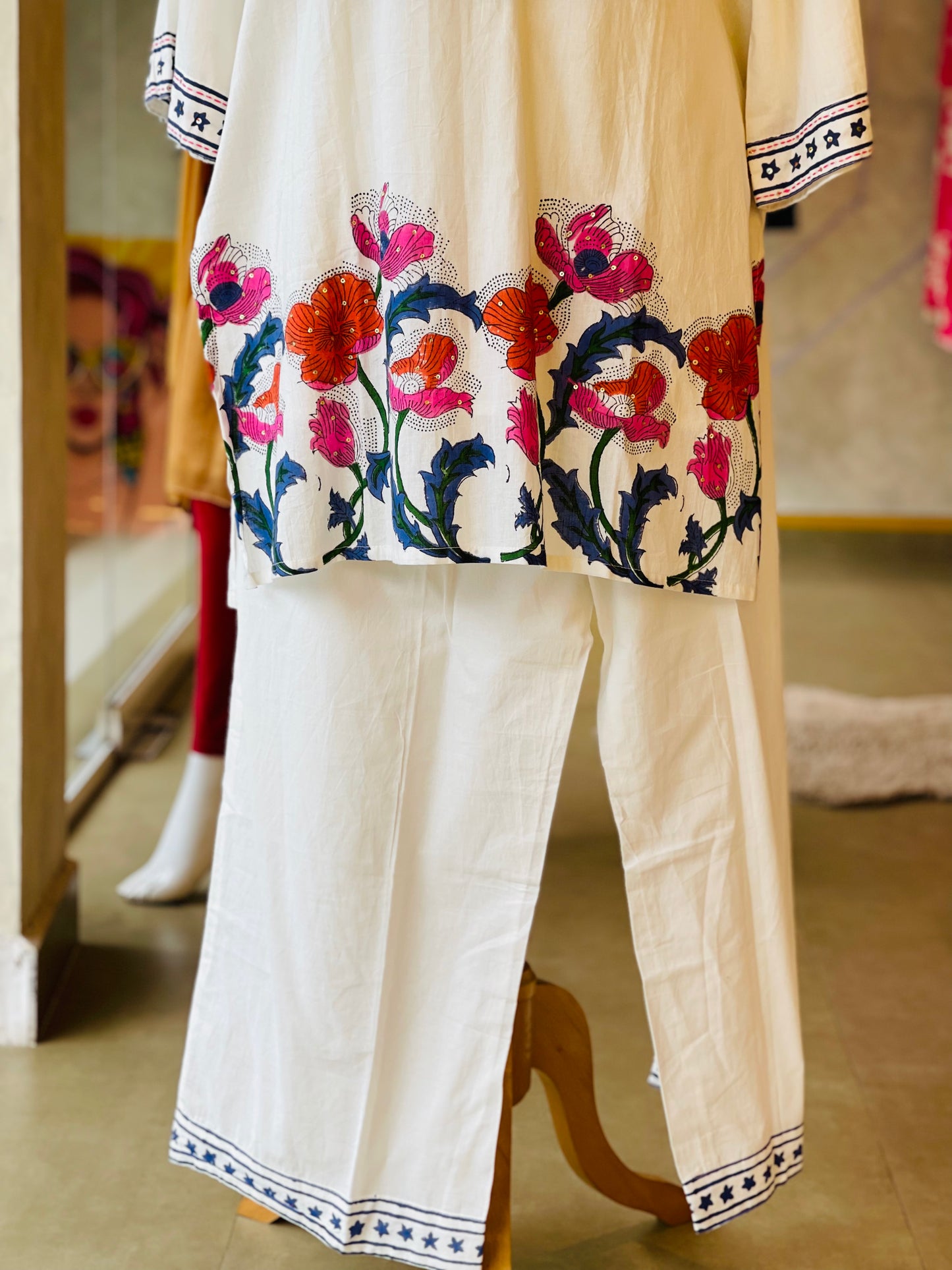 White short Kurti set