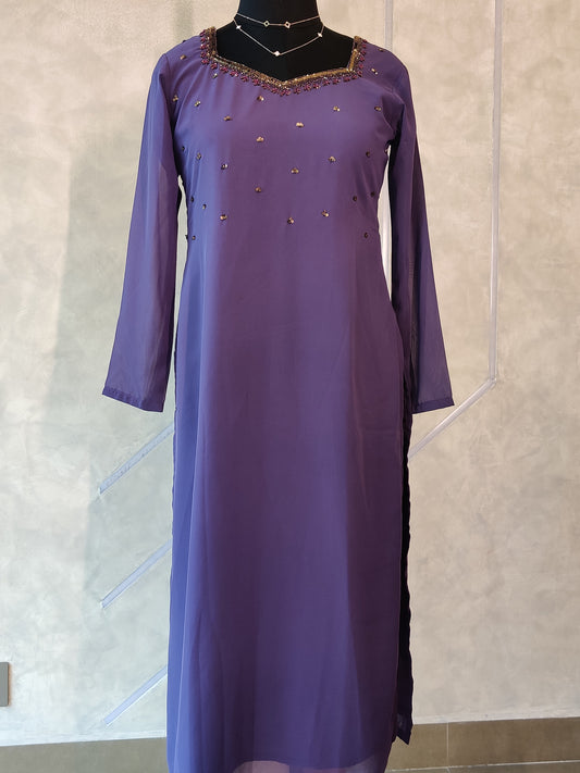 VIOLET  SLITTED HANDWORK-ST 97