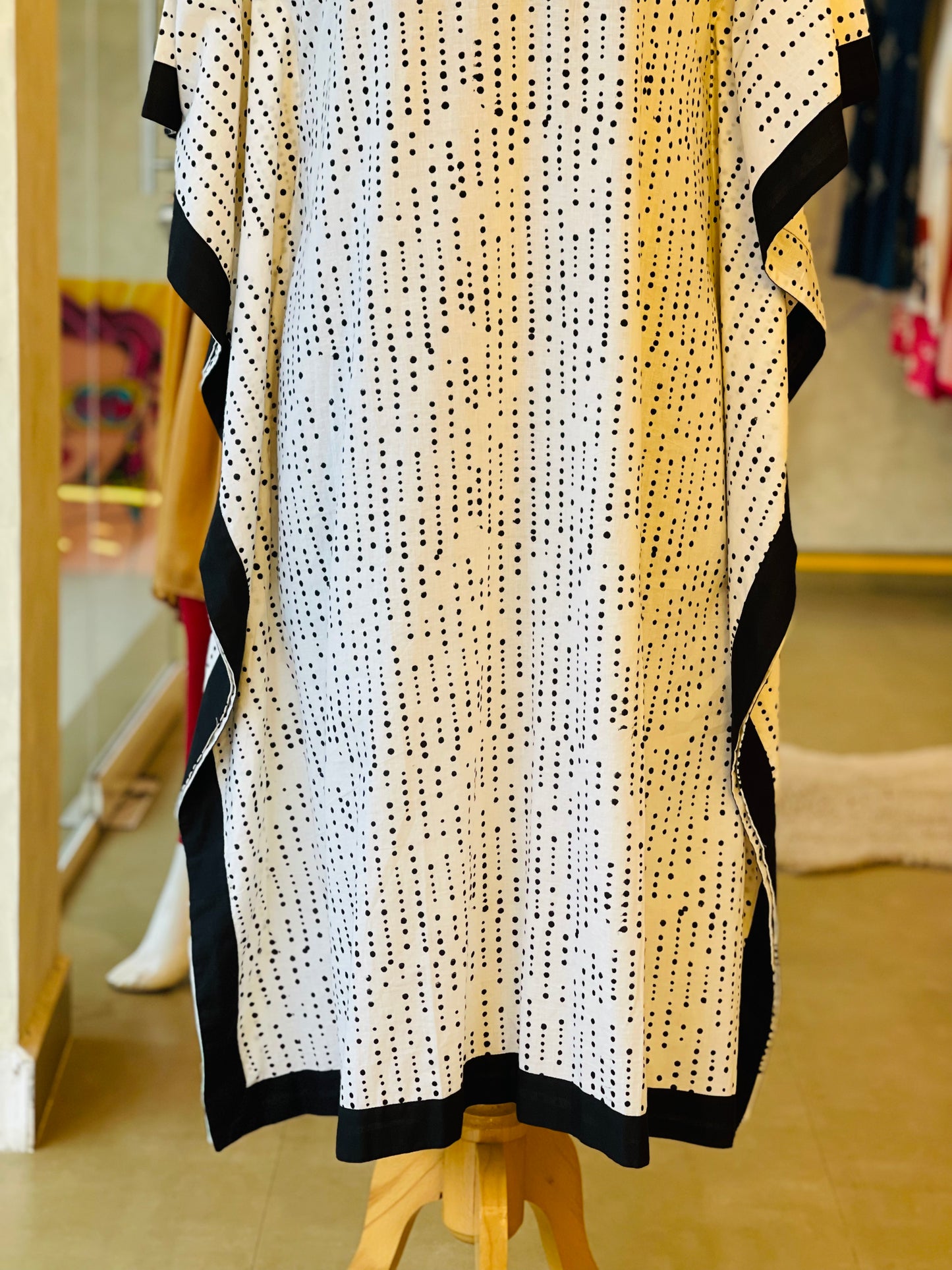 Black and white kaftan cotton