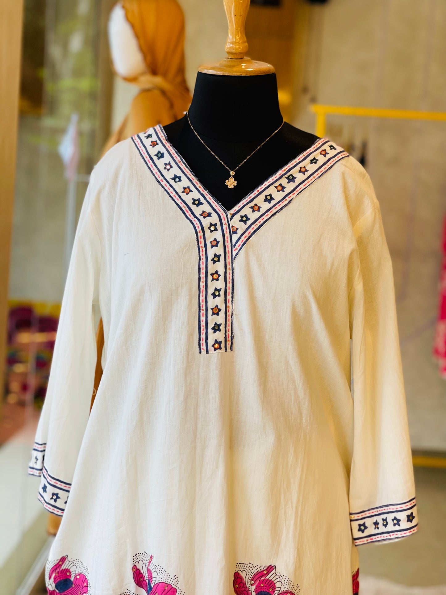 White short Kurti set
