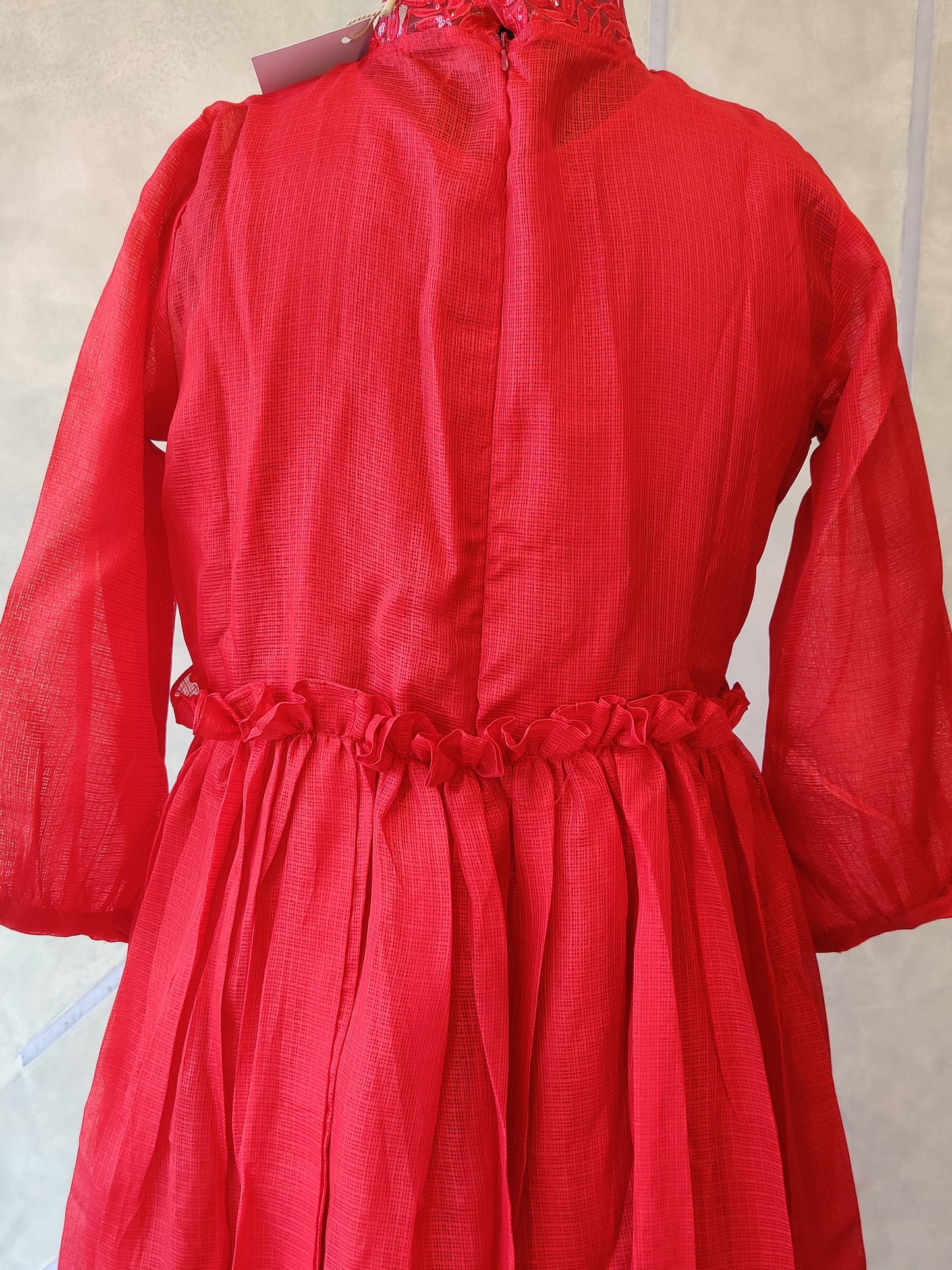 ST-299 RED COTTA CHRITSMAS DRESS